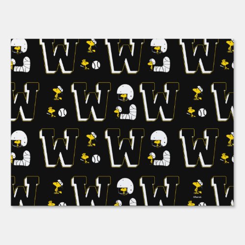 Woodstock Varsity Sports Letter Pattern Sign