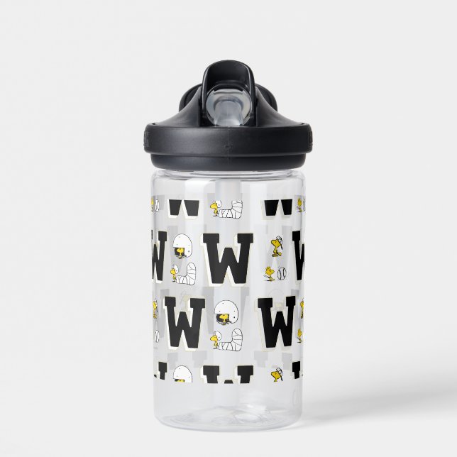 Woodstock Varsity Sports Letter Pattern Water Bottle (Front)