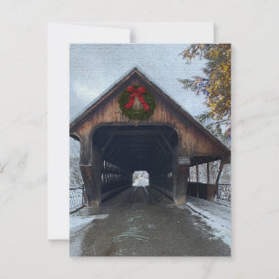 Woodstock Vermont Snowy Holiday Postcard