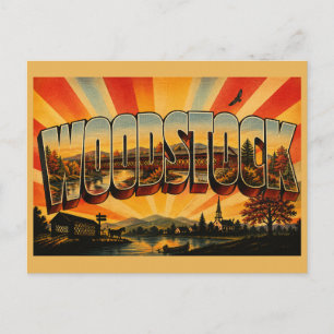 Woodstock VT Covered Bridge River Forest Art Postcard