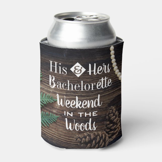 Woodsy Bachelor/Bachelorette Party Personalized Can Cooler (Can Front)