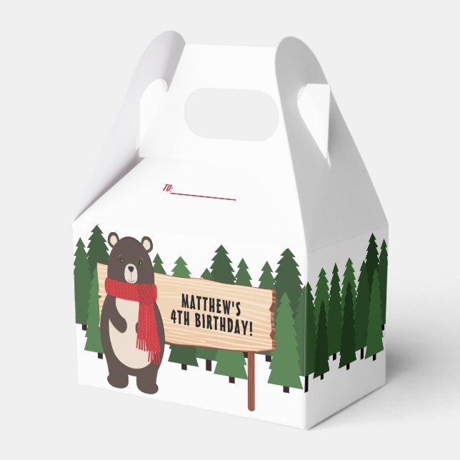 Woodsy Bear Favor Boxes (Front Side)
