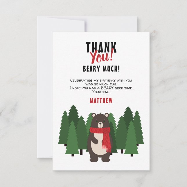Woodsy Bear Invitation (Front)