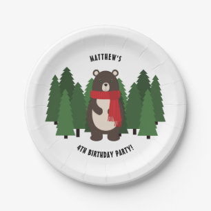 Woodsy Bear Paper Plates