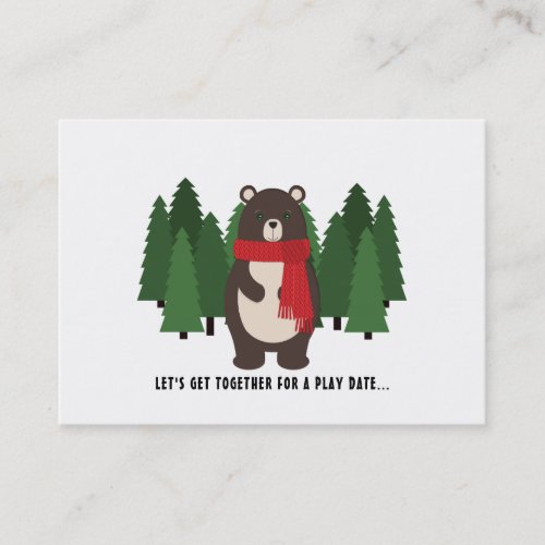 Woodsy Bear Play Date cards