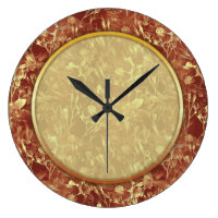 Woodsy Brown Abstract Cosmos Large Clock