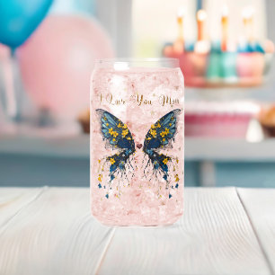 Woodsy Butterfly Can Glass