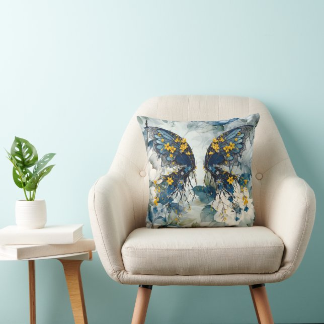Woodsy Butterfly Throw Pillow (Chair)