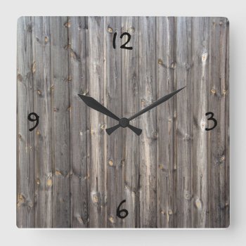 Woodsy Clock! Square Wall Clock by SpicySweet at Zazzle