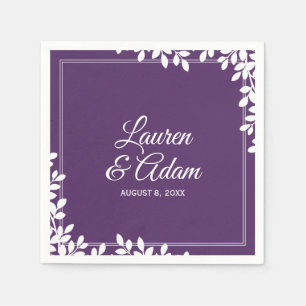 Woodsy Cocktail Napkins Leaf Frame (Plum) DK