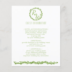 Woodsy Elegance Wedding Vine Guest Information Flyer