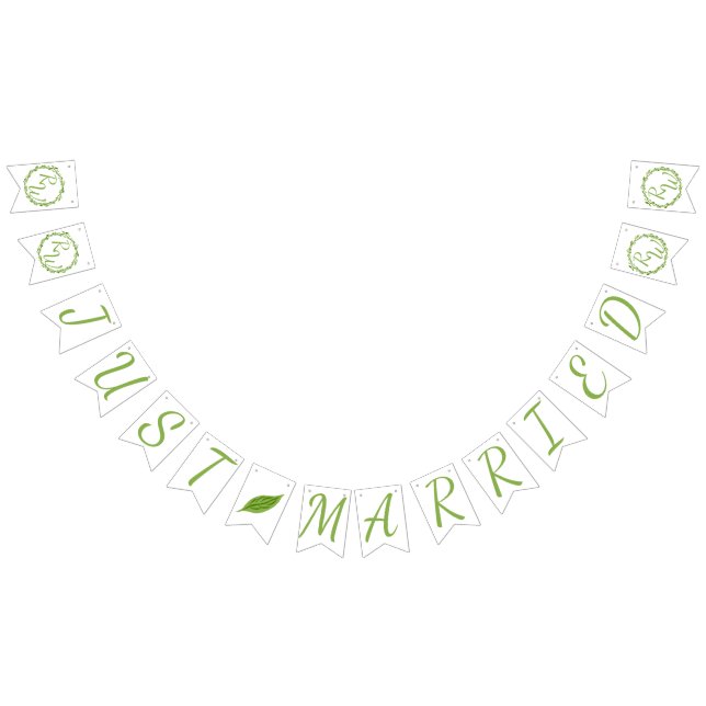 Woodsy Elegance | Wedding Vine Just Married Bunting Flags (All)