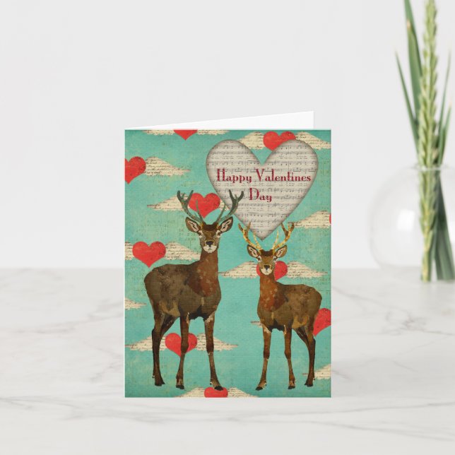 Woodsy Elk Valentine Card (Front)