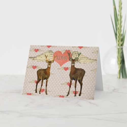 Woodsy Elk Valentine Love Card