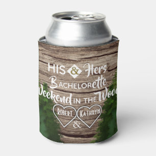 Woodsy "His & His" Bachelorette Party Can Cooler