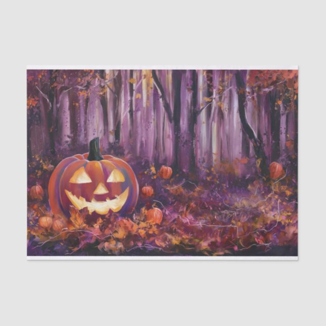 Woodsy Jack-olantern, Fall leaves and Forest Tissue Paper (Front)
