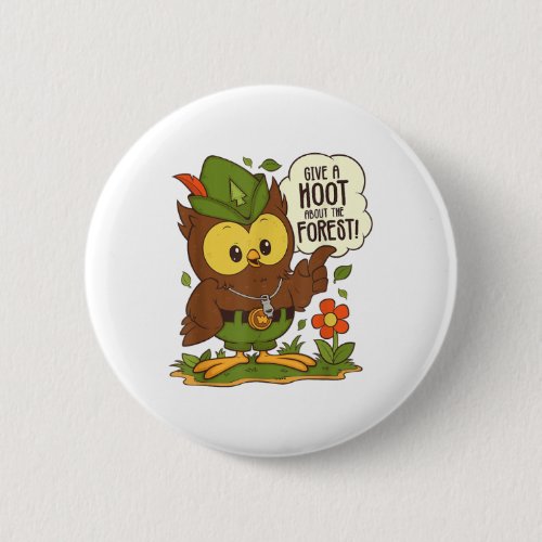 Woodsy Owl Give A Hoot About The Forest Arbor Day  Button