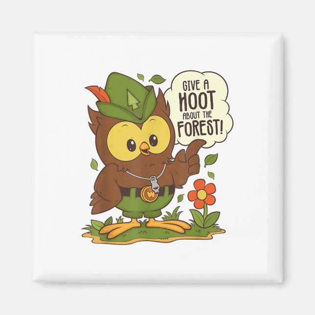Woodsy Owl Give A Hoot About The Forest Arbor Day  Magnet (Front)