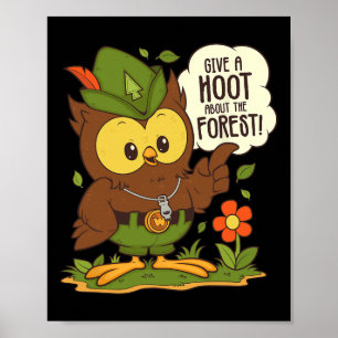 Woodsy Owl Give A Hoot About The Forest Arbor Day  Poster