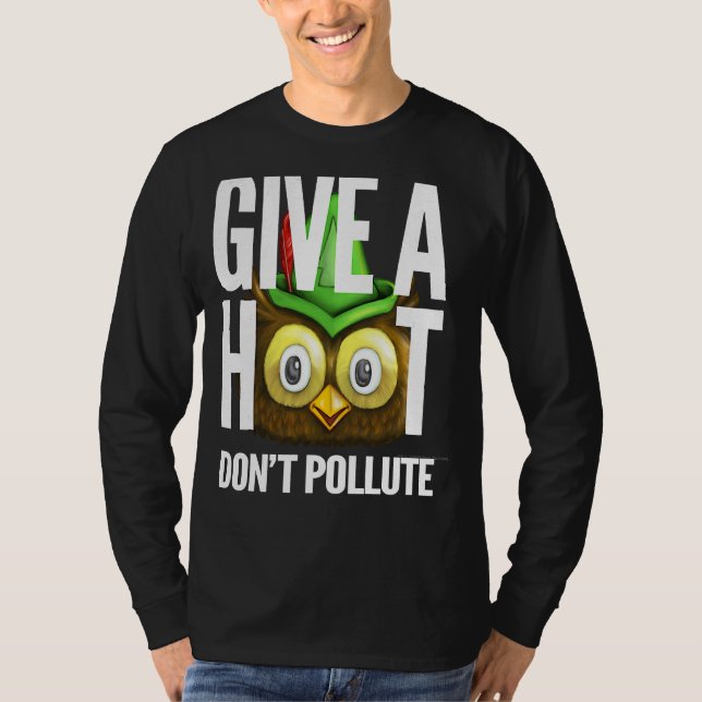 Woodsy Owl Give a Hoot Don't Pollute Distressed Vi T-Shirt (Front)
