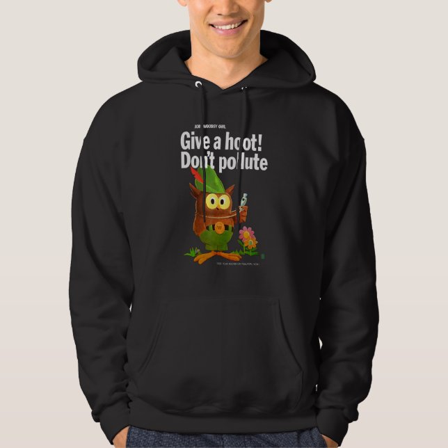 Woodsy Owl Retro Give a Hoot Don't Pollute Hoodie (Front)