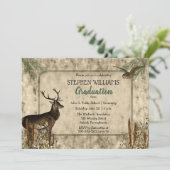 Woodsy Rustic Deer | Owl Graduation Party Invitation (Standing Front)