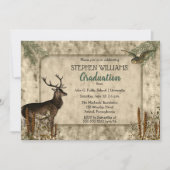 Woodsy Rustic Deer | Owl Graduation Party Invitation (Front)