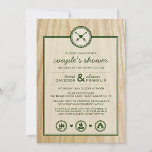 Woodsy Wedding & Glamping Couple's Shower Invitation