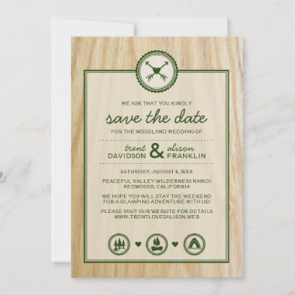 Woodsy Wedding & Glamping Save the Dates Save The Date