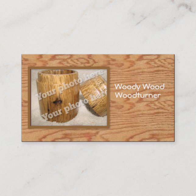 Woodturner Custom Photo Business Card Template (Front)