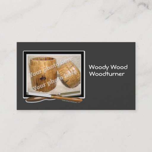 Customizable Woodturner Tools Custom Photo Black White Template Business Cards