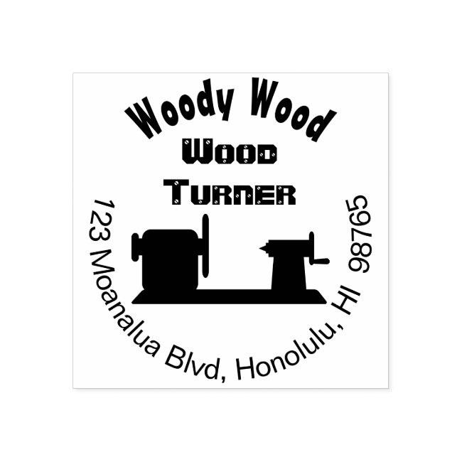 Woodturning Rubber Stamp Custom Woodturner Address