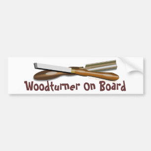 Woodturning Tools Crossed Roughing Gouge and Skew Bumper Sticker