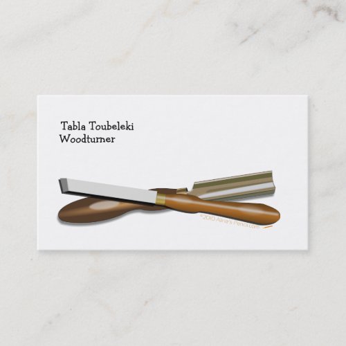 Woodturning Tools Crossed Roughing Gouge and Skew Business Card