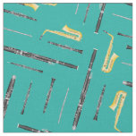 Woodwind Band Instruments Music Musician Turquoise Fabric