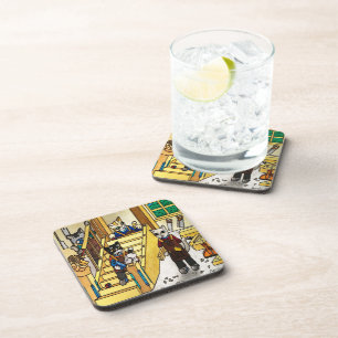 Woodwork Joinery Cats Beverage Coaster