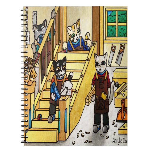 Woodwork Joinery Cats Notebook (Front)