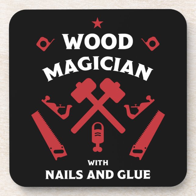 Woodworker Artisan Beverage Coaster (Front)