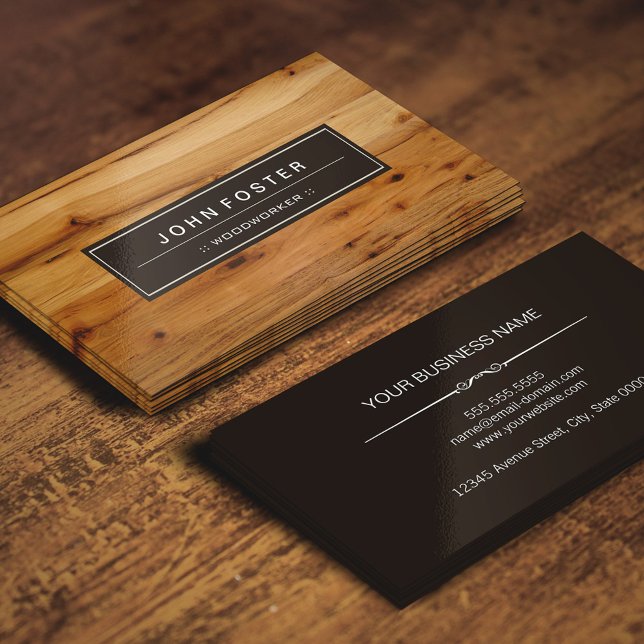 Woodworker - Border Wood Grain Business Card (Creator Uploaded)