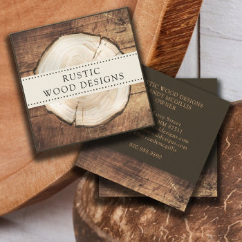 Woodworker Carpenter Rustic Wood Business Card by PersonOfInterest at Zazzle
