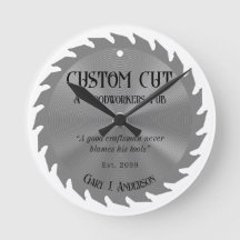 Woodworker Carpenter Saw Blade PubWall Clock