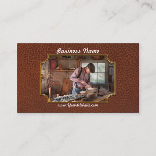 Customizable Woodworker - Carving - Carving a duck Business Cards