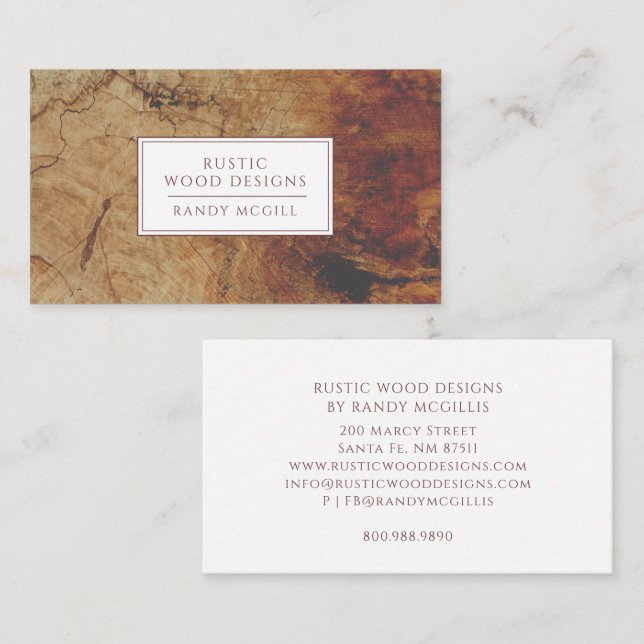 Woodworker Rustic Wood Business Card (Front/Back)