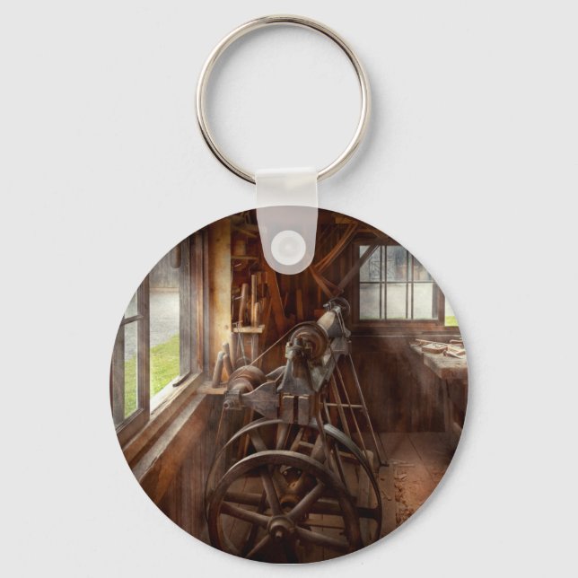 Woodworker - The art of lathing Keychain (Front)