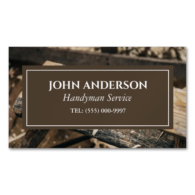 woodworker Tools Carpenter Handyman Business Business Card Magnet (Front)