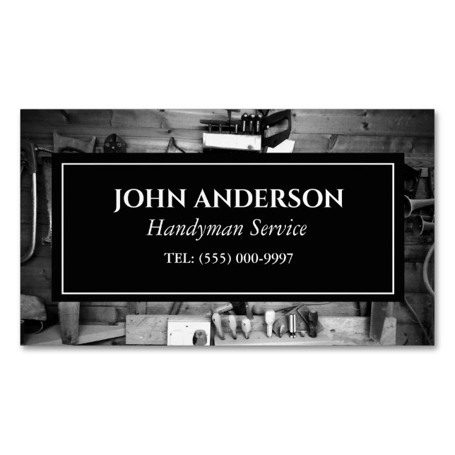 woodworker Tools Carpenter Handyman Business Business Card Magnet (Front)