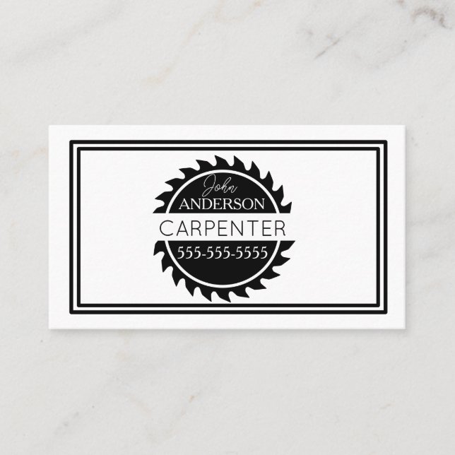 woodworker Tools Carpenter Handyman Business Card (Front)