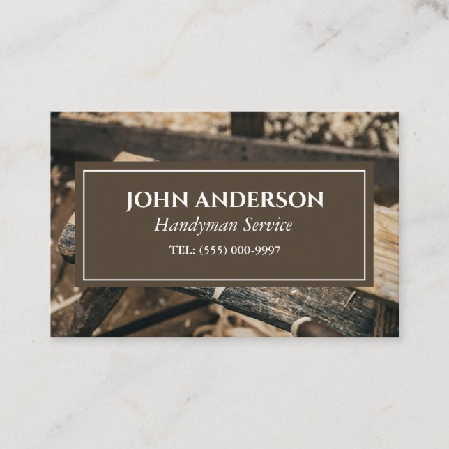 woodworker Tools Carpenter Handyman Business Card (Front)