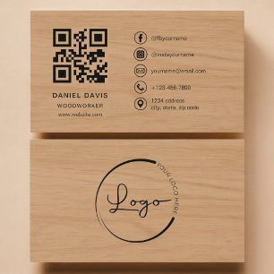 Woodworker Wood Professional QR Code Business Card