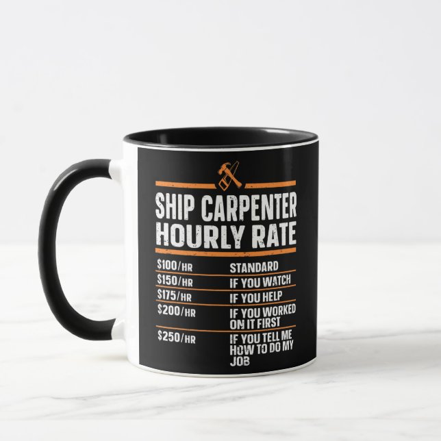 Woodworker Woodworking Carpentry Ship Carpenter Mug (Left)